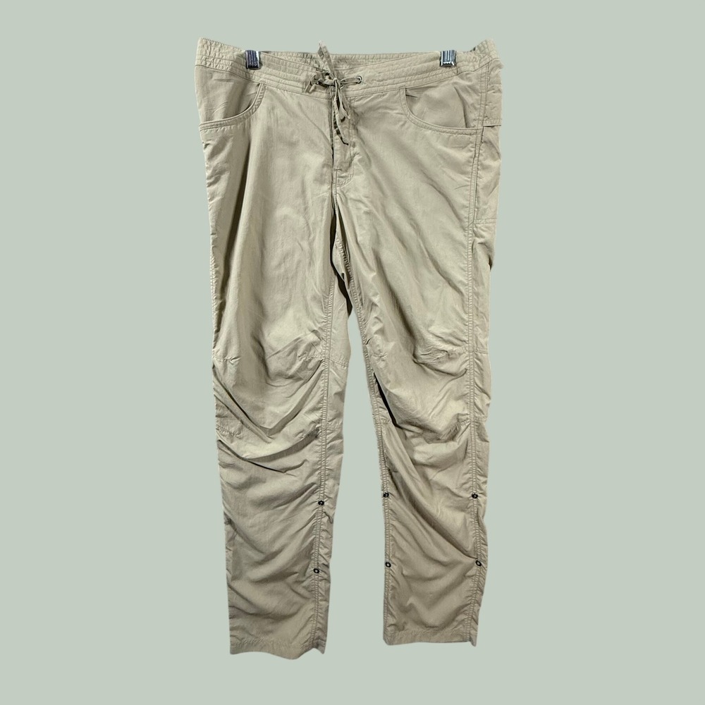 ExOfficio Insect Shield Hiking Pants Womens 6 Tan Khaki Nylon Drawstring Trail